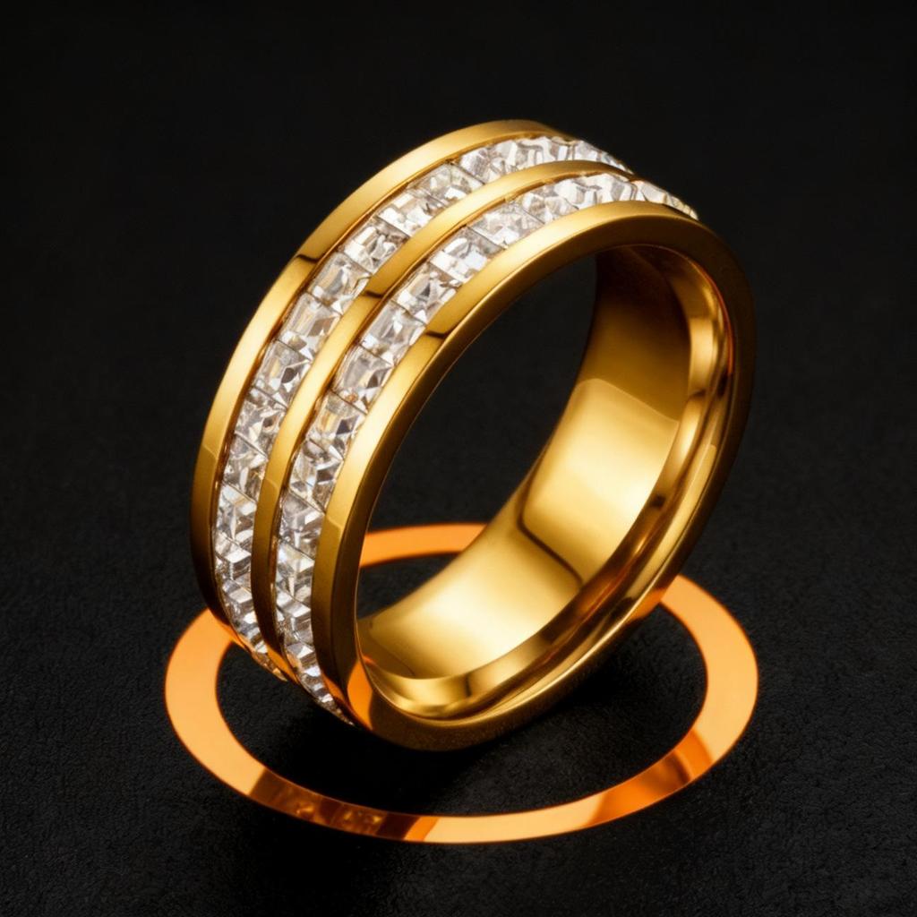 Luxe Dames RVS Ring: Elektrogeplateerd titanium, vervaagt niet, veelzijdig ontwerp