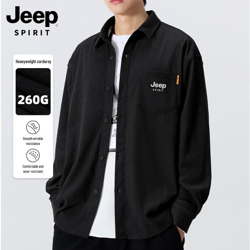 JEEP SPIRIT Men's Heavyweight Corduroy Long-Sleeve Shirt Jacket