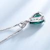 UMCHO Pendant Necklace for Women Nano Russian Simulated Emerald Gemstone Zircon Chain Necklace for Women