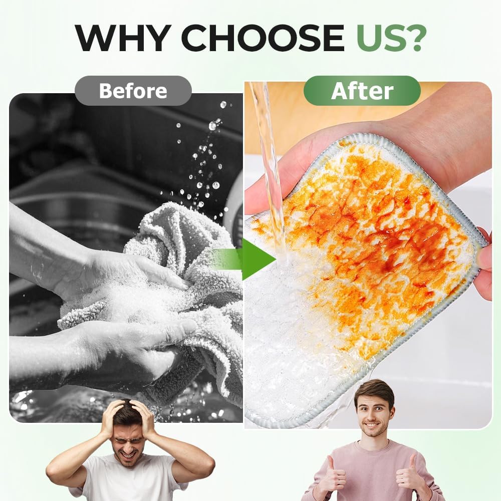 Silberfaser Doppellagig Antihaft Ölreinigungstuch Saugfähiges Geschirrtuch Baumwollgaze Topfschrubber für die Küche