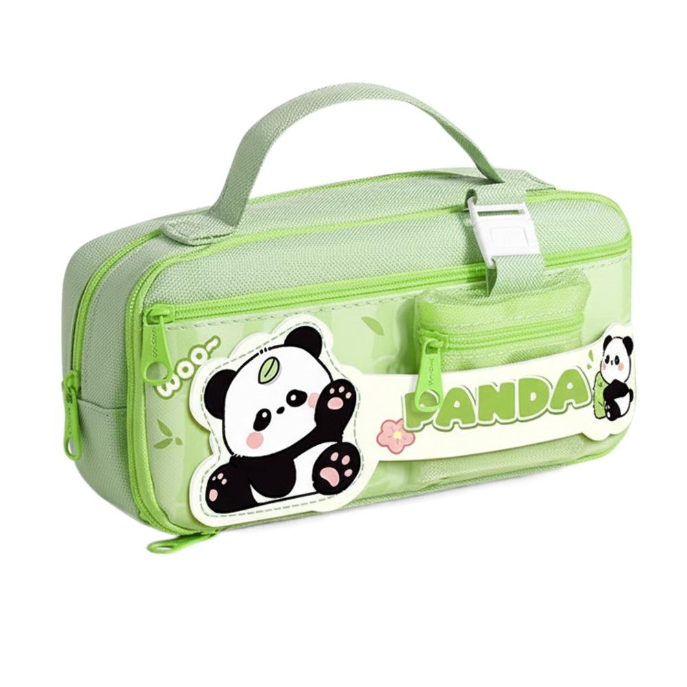 

Nine Layers Pen Bag Large Capacity Stationery Pouch Stationery Organizer School Supplies Green Panda