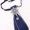 Retro College-Style Gemstone Streamer with Metal Chain - Unisex, No-Tie Design (TS365)