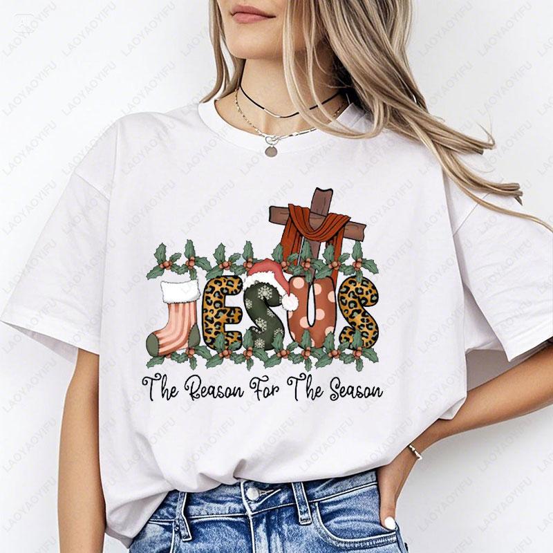 Jesus Is The Reason for The Season Tshirt funny Christmas Gift Christmas Jesus TShirt Religious Christian Christmas Faith Shirt S
