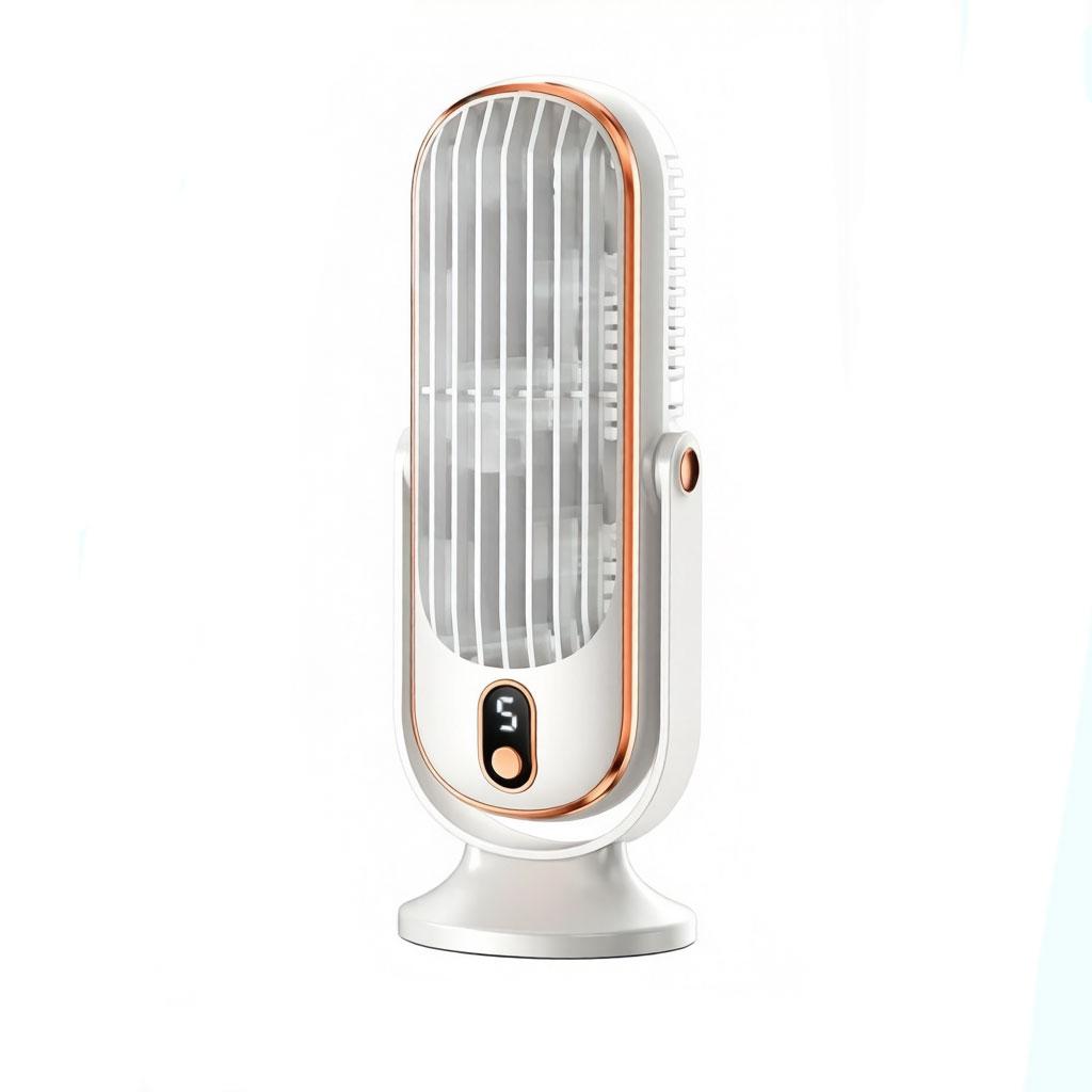 Portable USB Desk Fan Dual Motor 5-Speed LED Large Battery 360° Cooling Quiet for Office Home Travel Camping RV