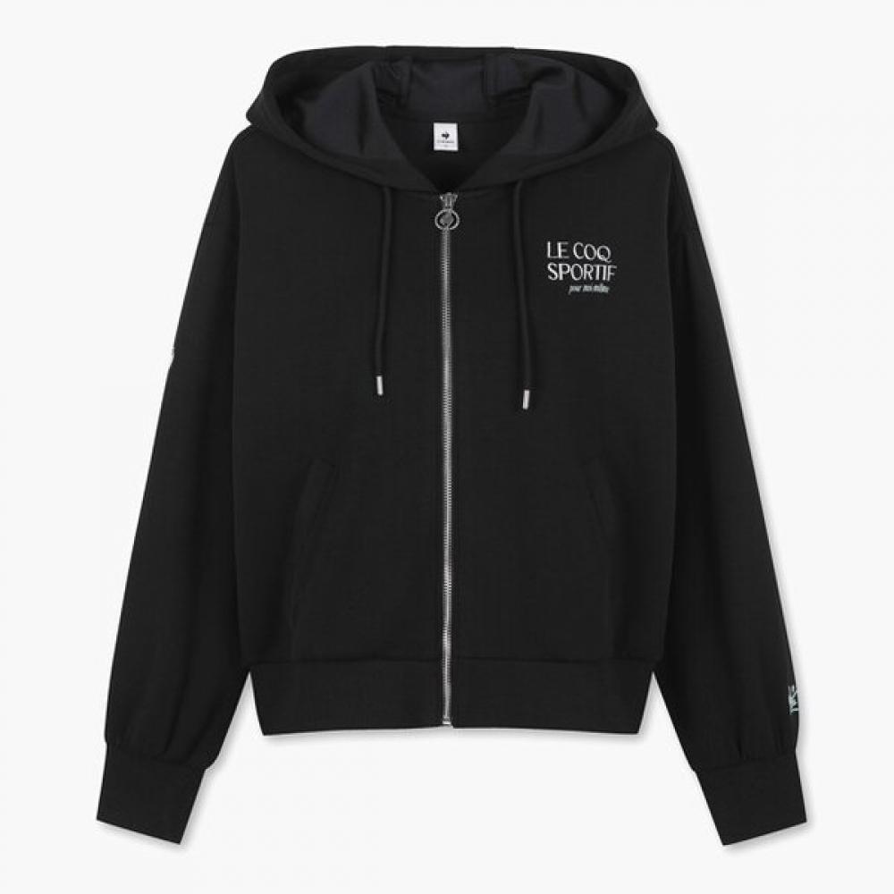 Le Coq Sportif Women doubLe Tension Hooded Zip Up Black Qp122oft11