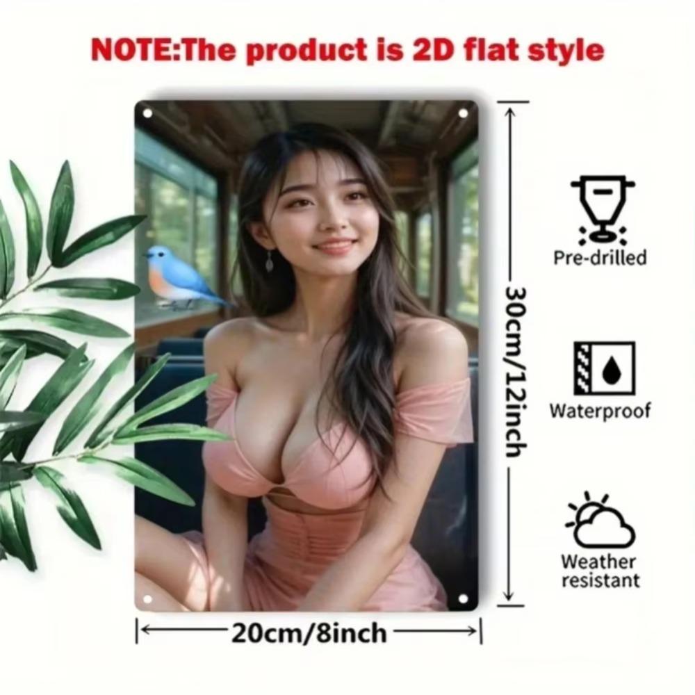 Korean Woman Minimalist Metal Poster Art Decor Wall Print Home Office Cafe Gift