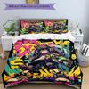 3pcs Vivid Skateboarder Graffiti Art Quilt Cover Set - Soft & Comfortable Polyester Fabric, All-Season Breathable Comforter Set For 1 Quilt Cover