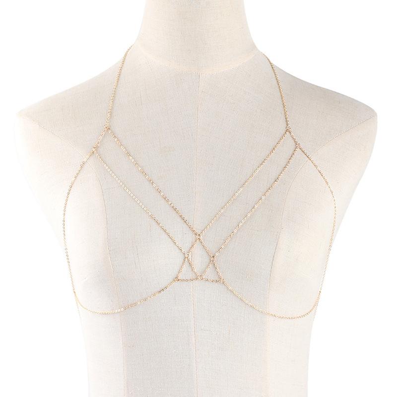 European and American new creative body chain, fashionable niche summer beach bikini breast chain