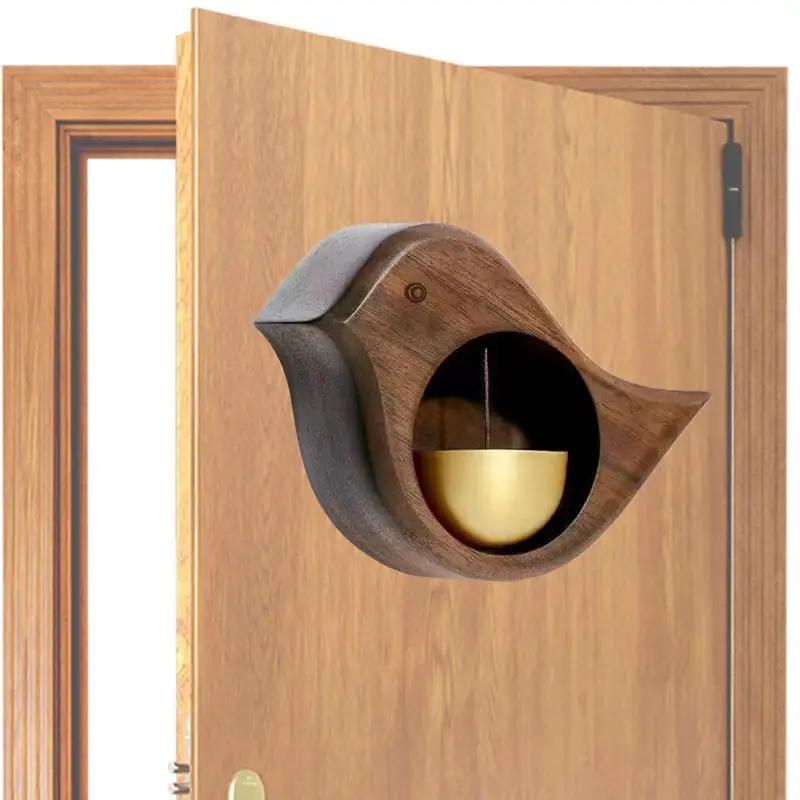 Magnetic Wood Doorbell Chimes Bird-shaped Magnetic Home Garden Welcome Wind Chime Suction Store Entrance Alert Refrigerator