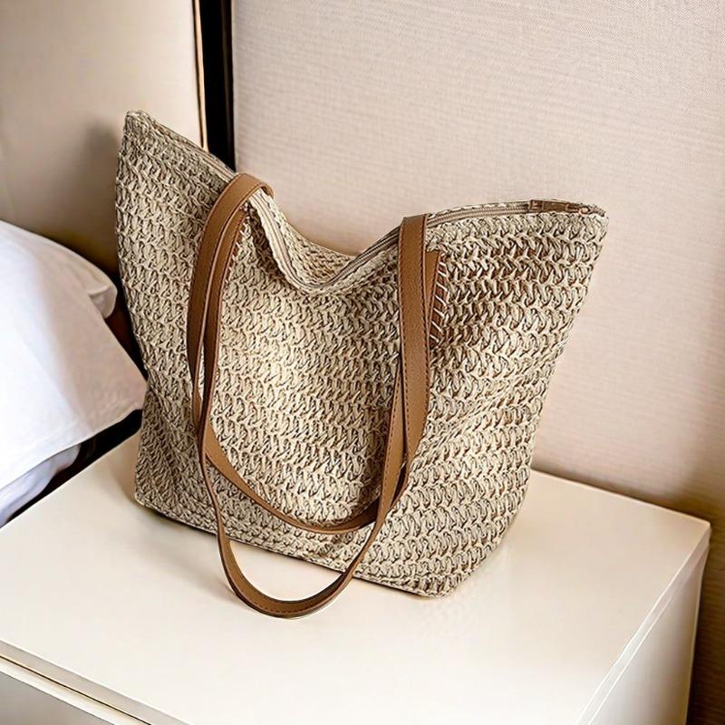 Casual large capacity woven handbag summer beach straw bag shoulder underarm tote bag