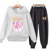 Autumn Hoodie Sailor Moon Print Kids Girl Pink 3-12 Years Sweatshirt+Trousers Sports Pullover Coat Leisure Fashion Anime Set