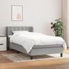 3126525 vidaXL Divan Bed and Mattress Light Grey 90x190 Cm Fabric