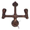 Iron Wall Lamp Double Head Water Pipe Lamp Steampunk Wall Lamp with E27 Socket for Industrial