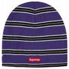 Supreme New Era Stripe Beanie Purple