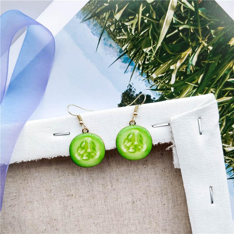 Süße Mode Früchte Wassermelone Erdbeere Anhänger Hängende Ohrringe für Damen Süße Kiwi Zitrone Orange Tropfenohrringe Mädchen Schmuck