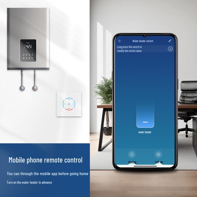 Intelligenter WiFi-Sprachgesteuerter 40A Touchscreen Durchlauferhitzerschalter (US-Standard 20A)