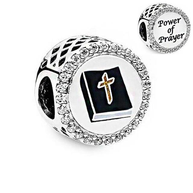 Faith Blessed Modlitba Cross Charm Bead Fit Originální módní náramek Diy pro dámské šperky