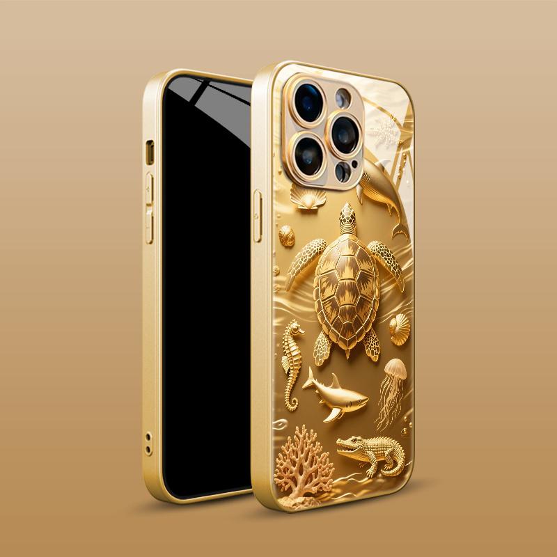 Opulent Golden Underwater Ocean Aesthetic Phone Case for iPhone17promax 16 15 14 13 12ProMax 11 11Pro Anti-drop protection