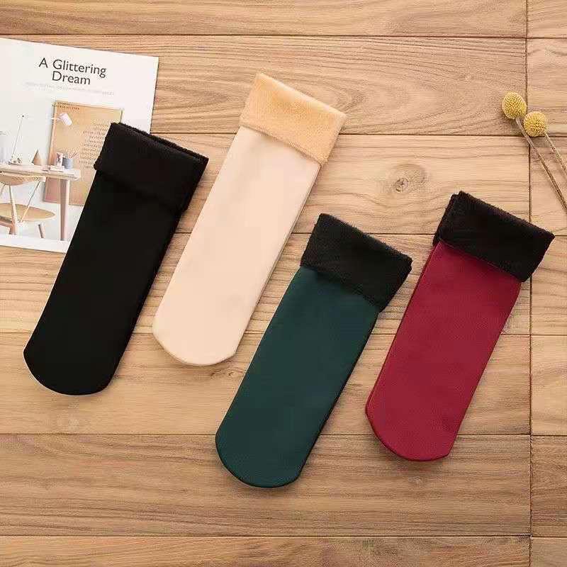Unisex Winter Mid-Tube Thick Velvet Snow Socks - Warm and Cozy for Men and Women