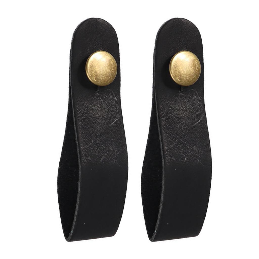 2Pcs Leather Guitar Headstock Tie Strap Hook with Metal Buttons Guitar Neck Strap Acoustic Electric Guitar Accessory