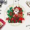 Christmas Wooden Welcome Sign: Round Hanging Door Plate and Wall Decoration for Festive Atmosphere