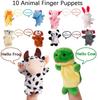 10 Pcs Animals Finger Puppets Set Baby Plush Doll Hand Cartoon  Family Hand Puppet Pigs Cloth Theater Educational Toys For Kids