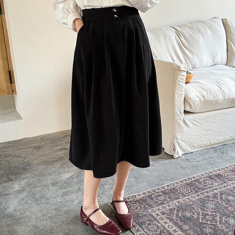 New High Waist and Thin Medium and Long-length Skirt for Women's A Characterumbrella Skirt Versatile and Comfortable
