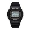 Small Square Matcha Green Electronic Watch, Male And Female Students Luminous Waterproof Sports Electronic Watch