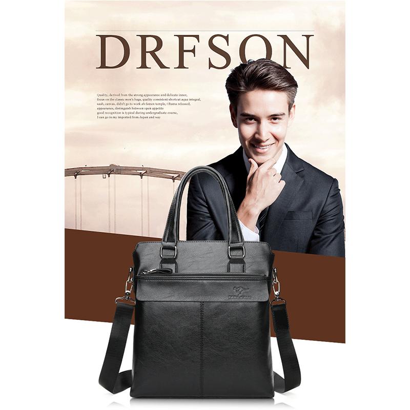 Business Men's Handbags Horizontal and Vertical Briefcases Messenger Large-capacity Shoulder Leather Bags Document Bags