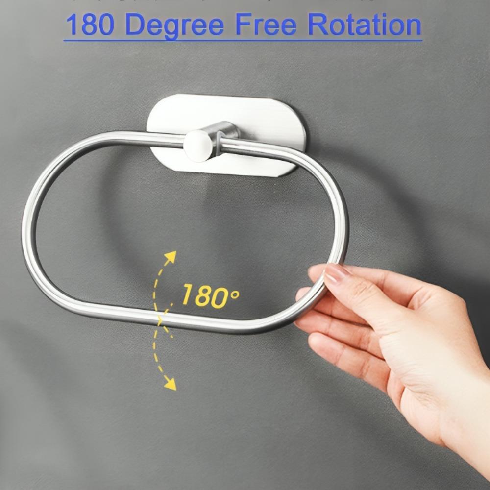 Stainless Steel Towel Ring Holder Self Adhesive No Drill Wall Mounted Bathroom Rack for Hand Towel Storage Towel Holder Bathroom