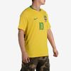 Nike Letter Logo Short Sleeve Football Shirt Fan Edition Brazil Team Neymar 10 Men Tops Yellow BV3244-749