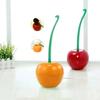 Red Cherry Toilet Brush Soft Hair Household Toilet Brush Holder Set Long Handle Toilet Cleaning Brush Holder Set Lavatory Use