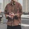 Men’s Autumn Corduroy Long Sleeve Casual Shirt Jacket - Japanese Style, Trendy and Loose Fit for Fall and Winter.