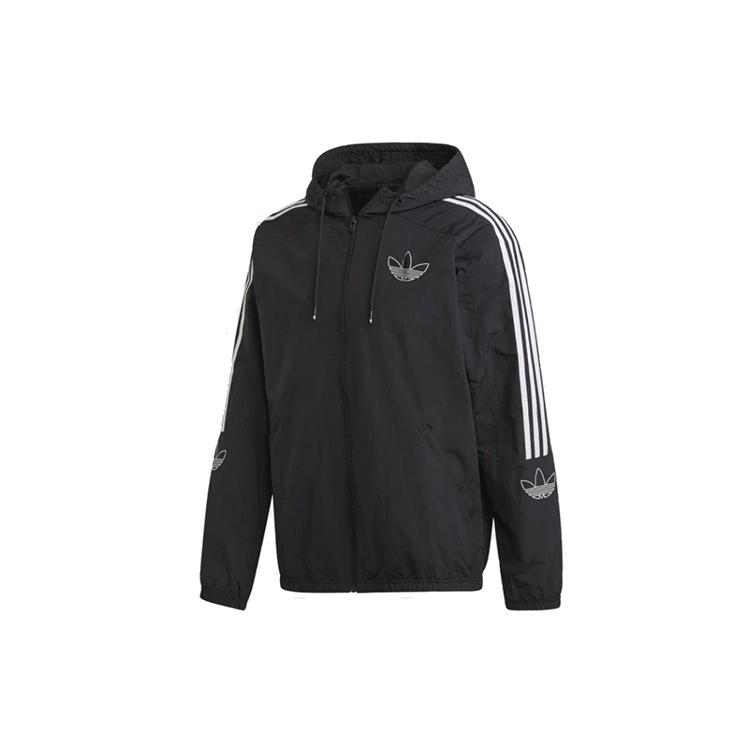 adidas originals Casual Sports Zipper Hooded Jacket Black Men s ED4688 XS