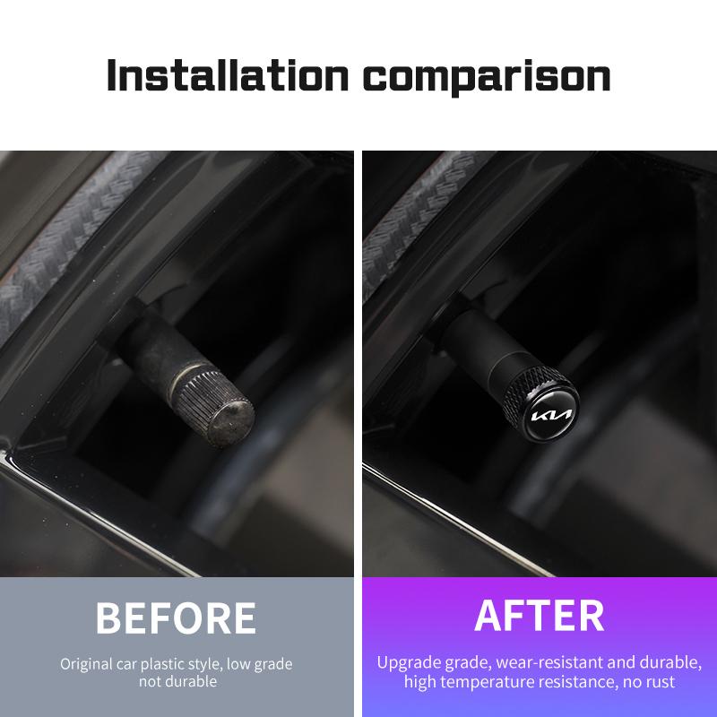 BTNPY1 4Pcs Car Wheel Tire Valve Cap Alloy Cover Accessories For KIA GT line Rio5 K5 K2 K3 k4 K8 Sportage Ceed Sorento Picanto Stinger
