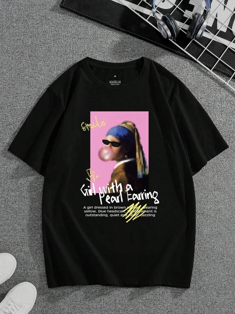 Intenzivní pocity Parodie Socha Umělecký tisk Oblečení Pánské Nadměrné Prodyšné Tričko Léto Volné Ležérní Krátký rukáv Bavlněné Tričko