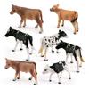 Delightful Farm Pvc Animal Figurines Black Spotted Dairy Cow Yellow Cow Jersey Calf Toys