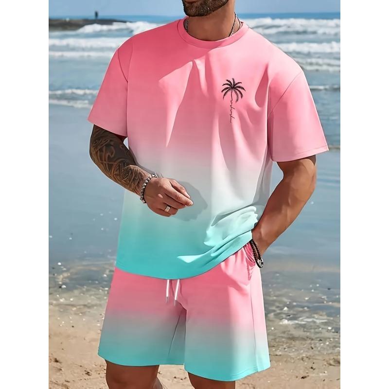 Conjunto de moda casual para hombre con pantalones cortos de manga corta 3D