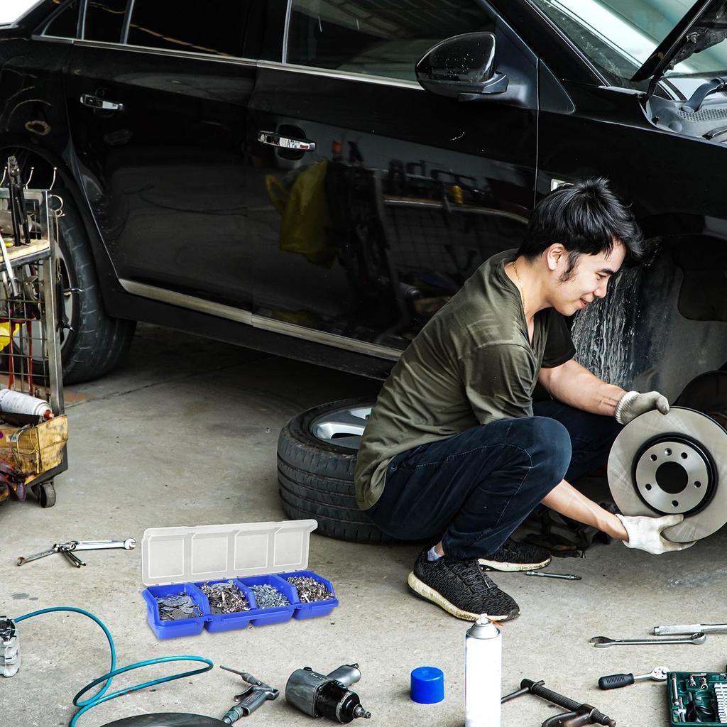 9 Pack Screw Organizer Box With Lids 4 Compartments Tools Organizer Box Small Parts Storage Box Sorting Screw Toolbox Case Plast