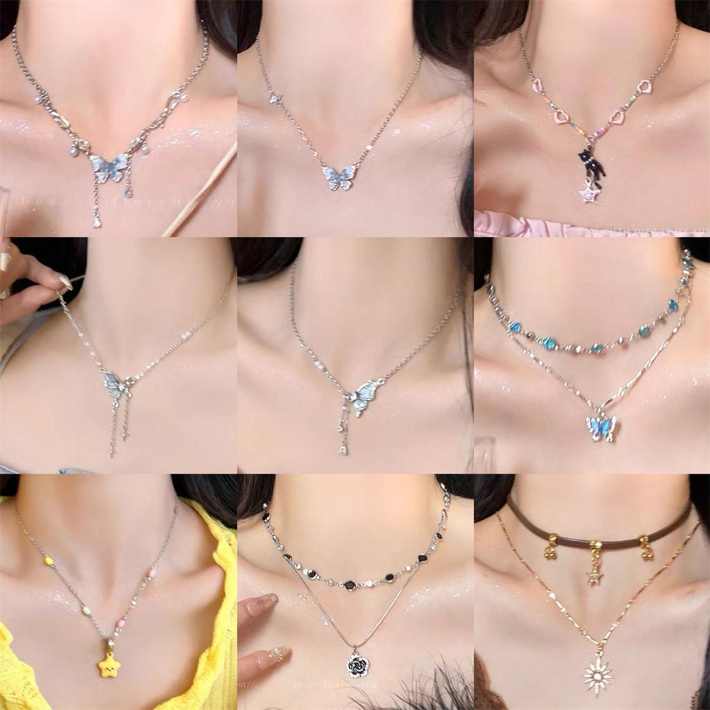 Collana con Nappa a Farfalla di Perle per Donna - Catena a Collare di Alta Gamma con un Tocco di Eleganza, Accessorio per il Collo Dolce e Cool