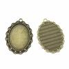 Antique Ornate Oval Bezel Pendant Base For Jewelry Making Fit 30x40mm Blank Tray