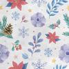 Royal Samt Stoff Polyester Zum Nähen - Motiv Winterblumen Tannenzapfen