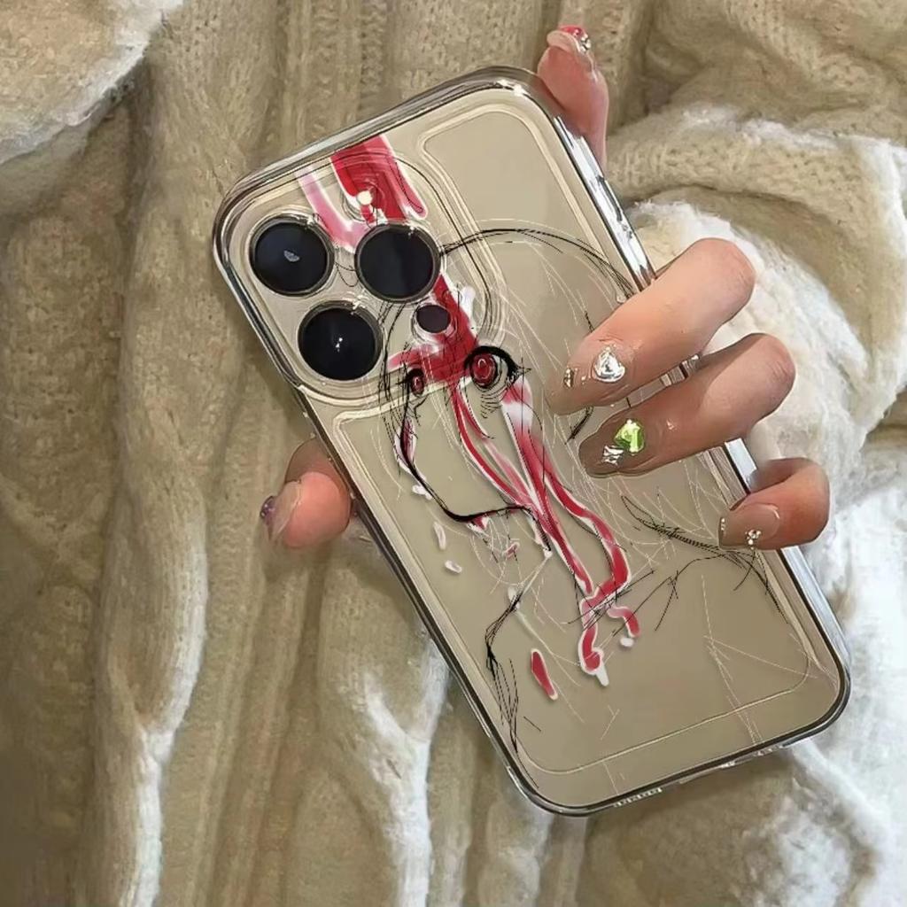 Japanese Punk Anime Girl Phone Case For Samsung Galaxy S26 S25 Ultra S24 S23 FE S22 S21 Plus S20 A73 Clear Bumper Cover