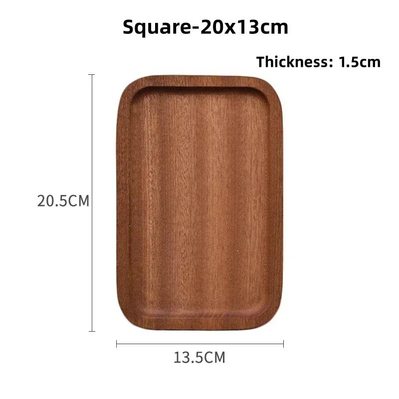 1Pcs Tableware Solid Wood Round Oval Dessert Plate Dried Fruit Plate Japanese-style Wooden Snack Bread Cake Plate Wooden Tray