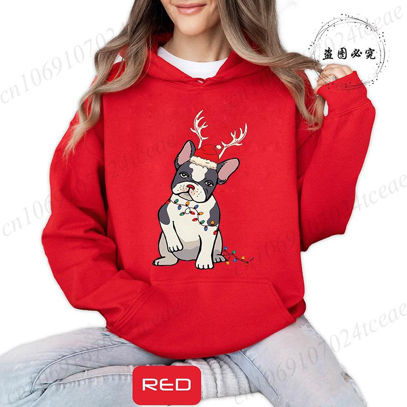 Christmas Dachshund Printed Hooded Sweatshirt Merry Christmas Women's Loose Hoodies Xmas Dog Cartoon Anime Hoody Clothing