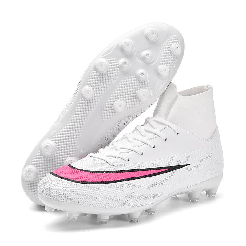 Football shoes Men's and women's high-top broken nails Spikes Children's students Adult grass game training shoes