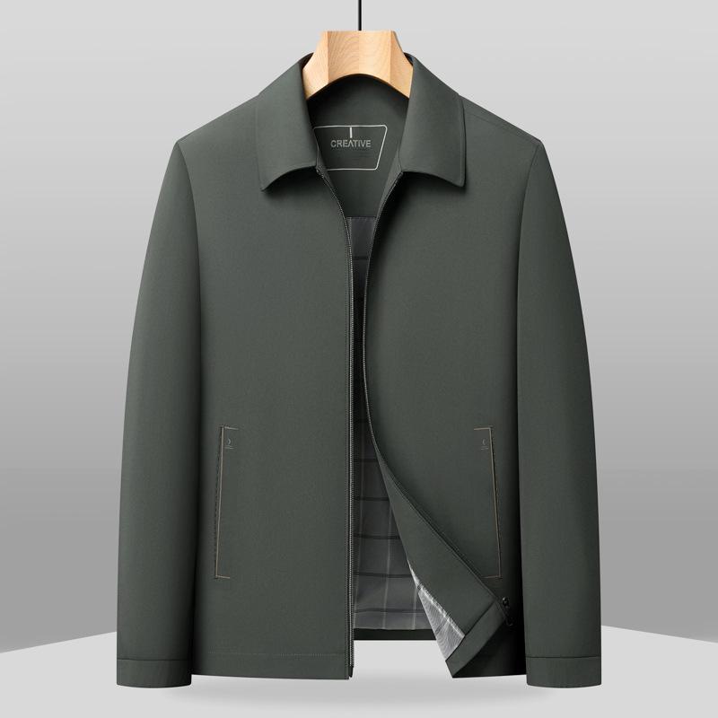 Men's Milk Silk Windproof Jacket - Spring/Autumn Business Casual, Non-Iron, Anti-Wrinkle, Soft Lapel Outerwear