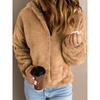 New Women's Casual Hooded Long Sleeve Pullover Solid Color Multicolor  Plush Jacket