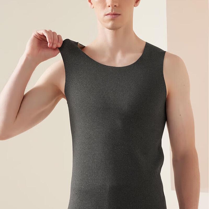 

Nanjiren Men s 2-Pack Wool Silk De Velvet Thermal Base Layer Vest L