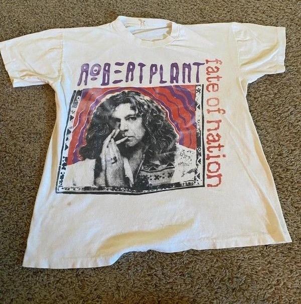 90s Robert Plant Tour White T shirt Remake Full Size PP2639 L